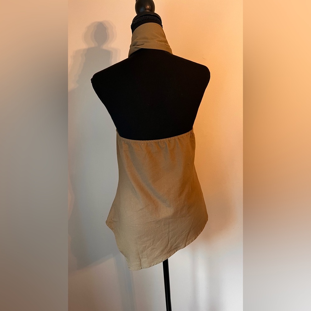 Commense Olive Halter Blouse Medium - Picture 5 of 8